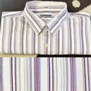 Express fitted long sleeve button down shirt